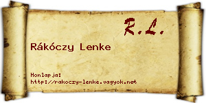 Rákóczy Lenke névjegykártya